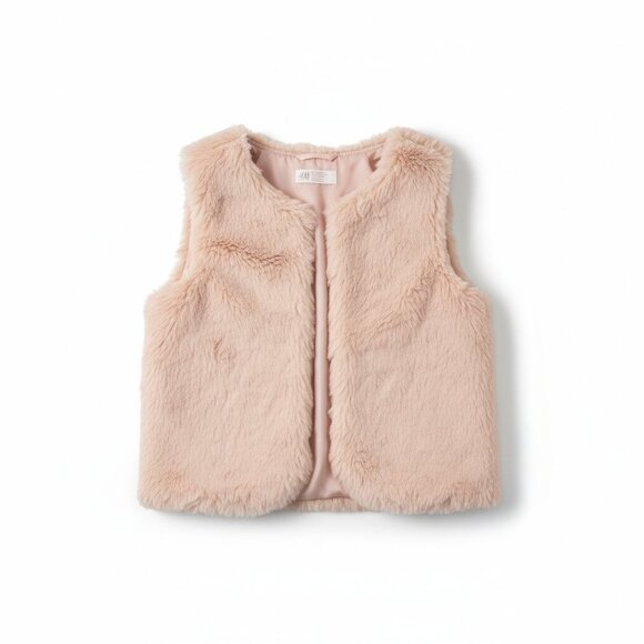 Old Navy  girl's Pink Faux Fur Vest - Picture 2 of 3